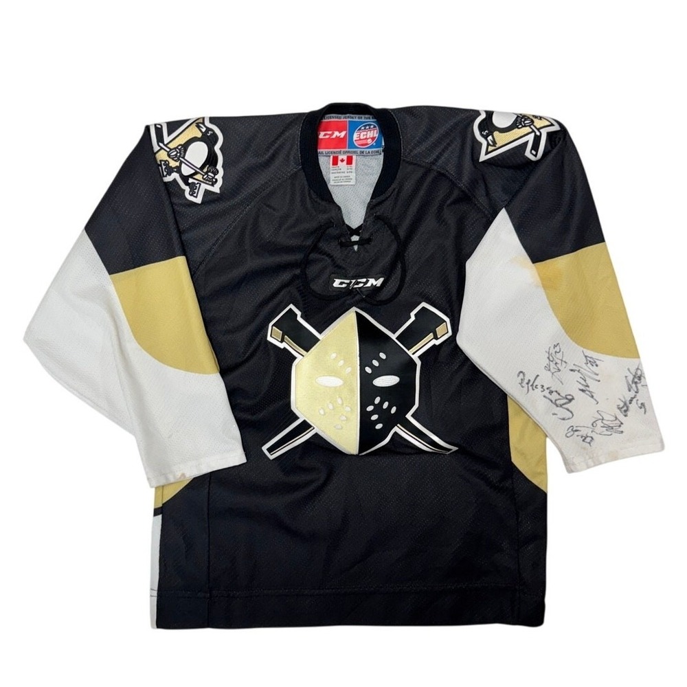 Wheeling Nailers ECHL Pittsburgh Penguins Hockey Jersey CCM Youth L/XL Signed